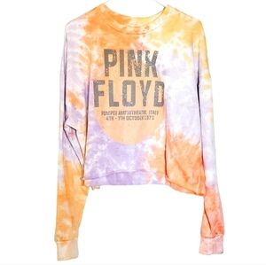 7350-12 Pink Floyd Pompeii Amphitheater Tie Die Cropped Sweatshirt